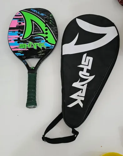 Raquete de Beach Tennis Shark Kevlar Allan Oliveira Pro + Capa