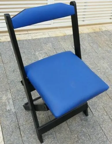 Cadeira dobravel estofado azul
