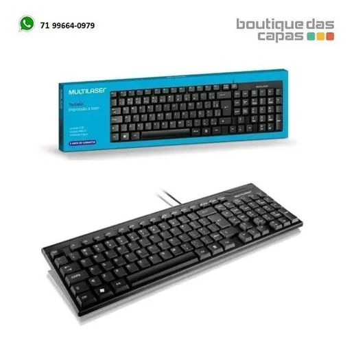 Teclado Basico Slim Preto Usb Multilaser Tc193 - 3 anos de garantia