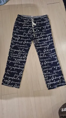 Calça de pijama tec. azul marinho