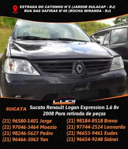 Sucata Renault Logan Expression 1.6 8v 2008 Para retirada de peçasSucata Renault L