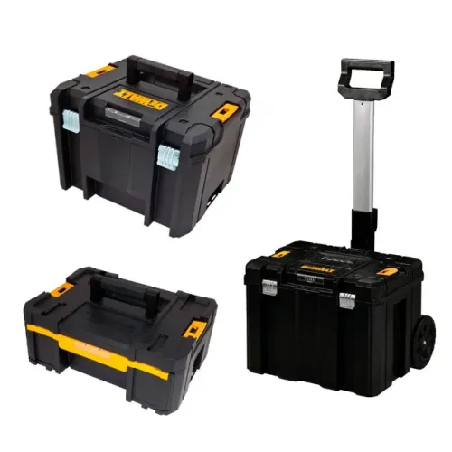 Kit Carrinho Profundo com Rodas + 2 Caixas Organizadoras de Ferramentas Tstak DeWalt