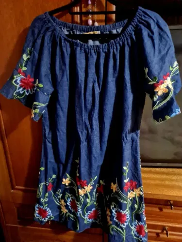 Vestido curto de jeans