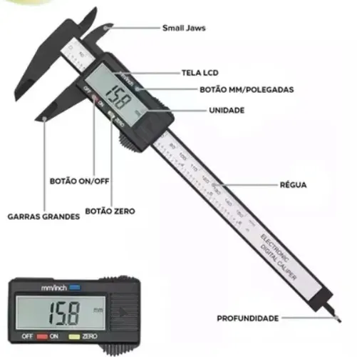 Paquimetro Digital Profissional B-tek BT-363 Com Tela LCD