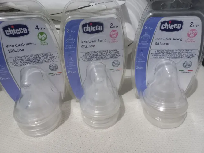 Bicos de Mamadeiras Chicco Silicone - Pacote com 2 - Fluxo Ajustável