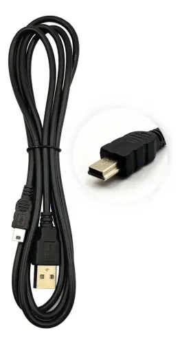 Cabo Mini Usb V3 P Ps3 Alta Velocidade 1,5 Metros. Cor Preto