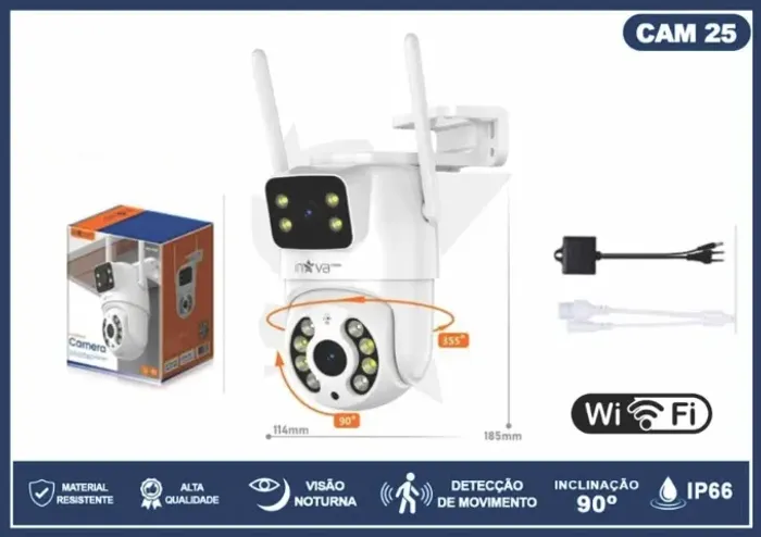 CAMERA WI-FI 4K 2 LENTES 1 FIXA 1 360°