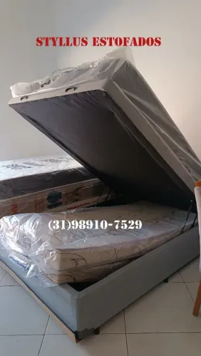 Cama box baú casal com colchão