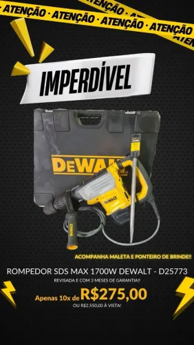 Rompedor Dewalt 10KG!! 100% Revisado + 3 meses de garantia!! + Brinde