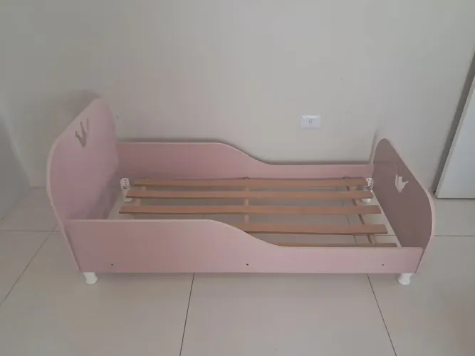 Cama Infantil Princesa com Colchão - Rosa, MDF, Excelente Estado