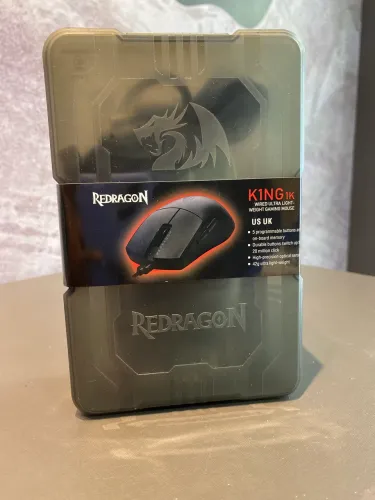 Mouse Gamer Redragon King 1K Preto Com fio USB Tipo-C Removível