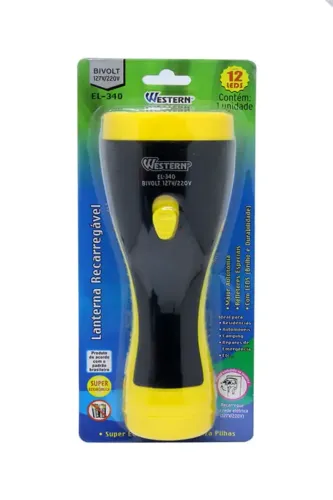 LANTERNA 12 LED RECARREGAVEL CURTA WESTERN
