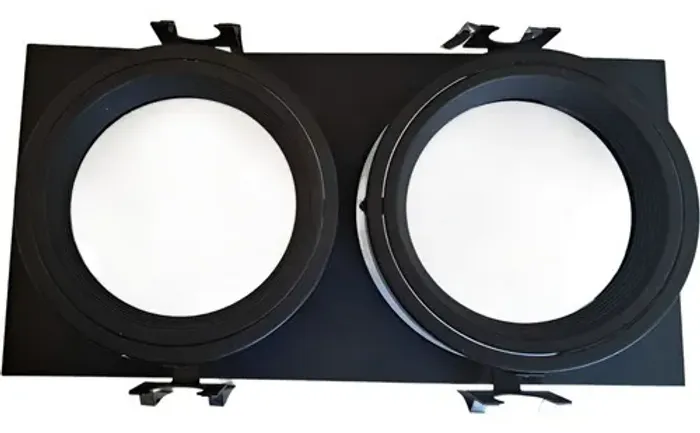 Spot Embutir Duplo Direcionável Preto