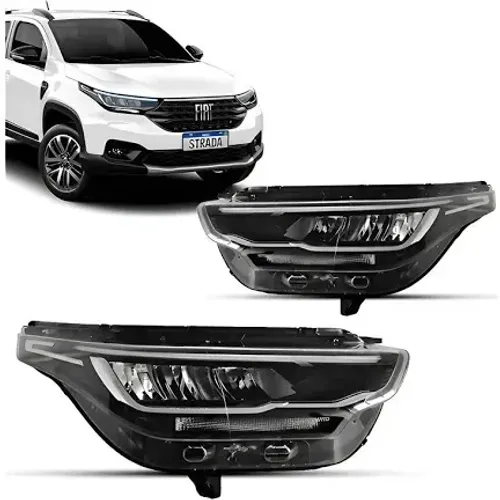 farol fiat strada nova full led com reator 2020 a 2025 original