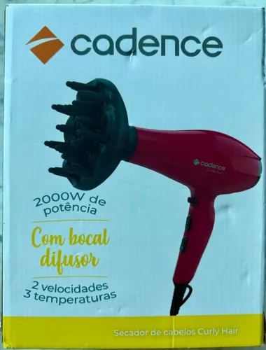 Secador de Cabelos Cadence com Difusor Curly Hair 2000W Vermelho 220V Lacrado