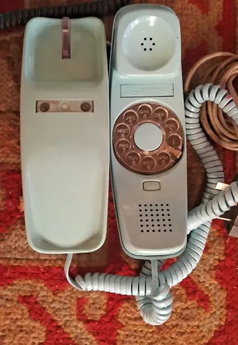 1 Telefone fixo vintage Trimline azul claro