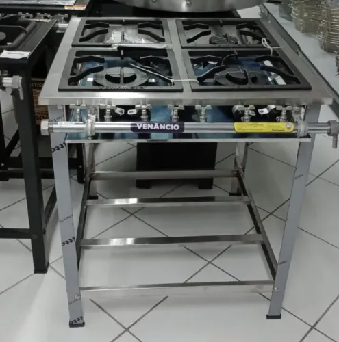 Fogão a Gás  extra inox 4 bocas 30x30 - Venâncio - Sadi