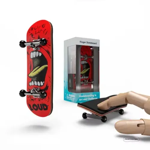 Skate Dedo Profissional De Madeira Com Rolamento Fingerboard Loud