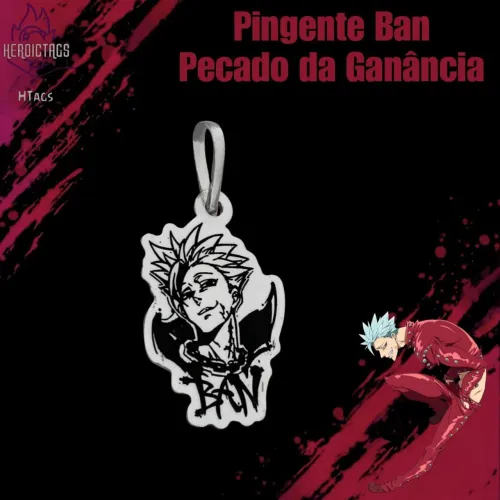 Pingente de Prata Ban - Nanatsu no Taizai