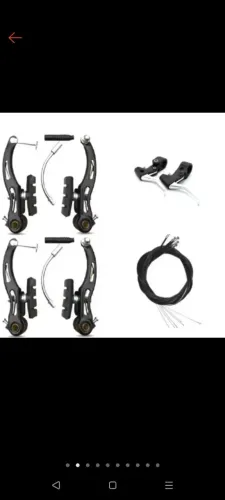0Kit Freio V-brake De Alumínio Preto Para Bicicleta Bike Com Manete E Cabos