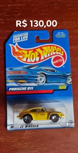 Hot WHeels Porsche 911 Amarelo - 1:64 BASE DE METAL