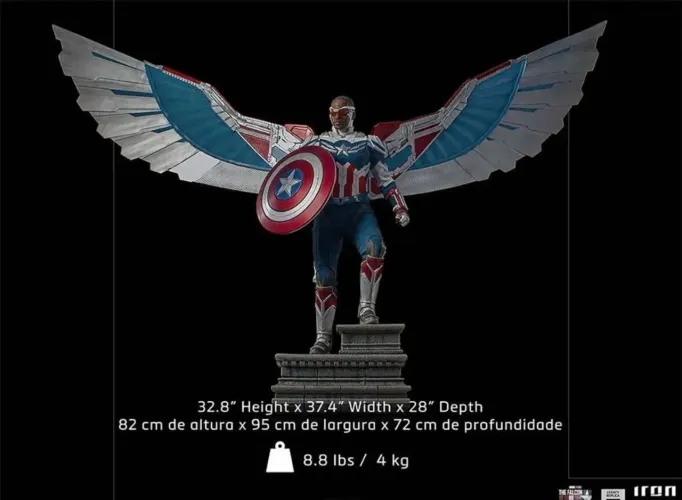 Capitão América Sam Wilson - iron Studios - 1/4 versão completa lacrado 