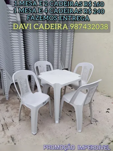 MESAS E CADEIRAS DE PLÁSTICO BRILHO UD 6X Q2 - L8 XB PROMOÇÃO ENTREGO