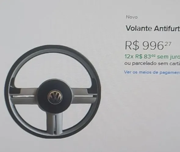 Volante anti furto "volante bobo" praticamente novo, pela metade do preço, retirada comigo
