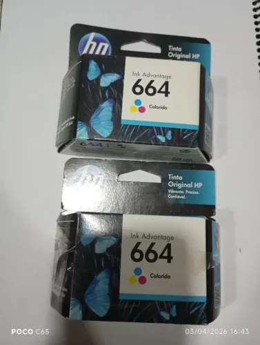 2 cartuchos HP coloridos 664 originais