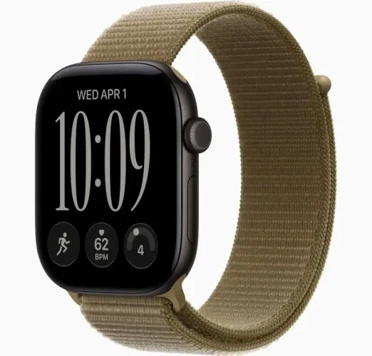 Apple Watch Series 12 46mm GPS Alumínio Preto + Pulseira Sport Loop Verde-Oliva - Lacrado