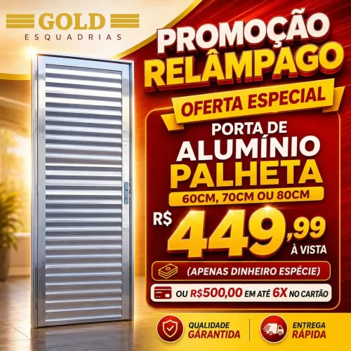 PORTA DE ALUMÍNIO 60CM, 70CM, 80CM - SUPER PROMOÇÃO RELÂMPAGO