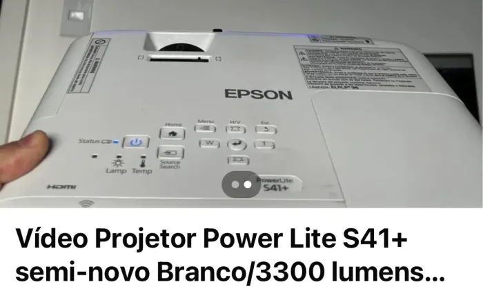 Vídeo projetor Epson power lite S 41+ (3300) lumens