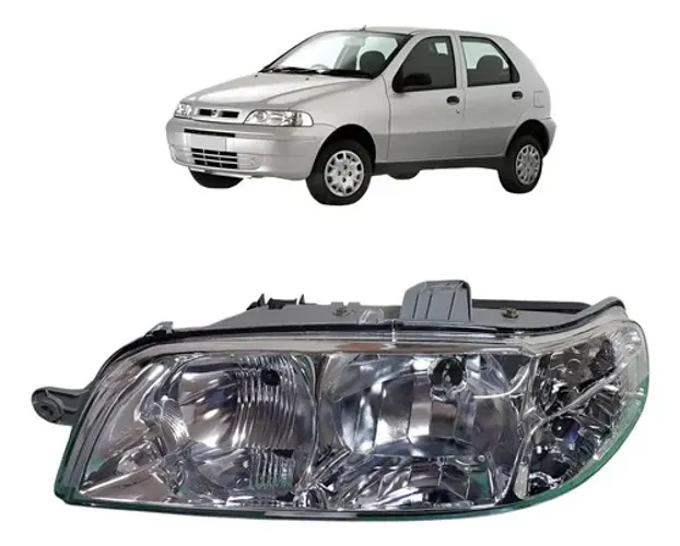 Farol Esquerdo Palio Fire 2001 2002 2003 2004 01 02 Cromado Esquerdo/motorista