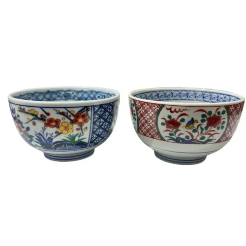 Kit 2 Tigelas Japonesas Vintage Mino Ware e Imari 500ml