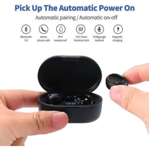 Fone de Ouvido Intra Auricular Bluetooth com Case de Carregamento LED Earphone Altomex