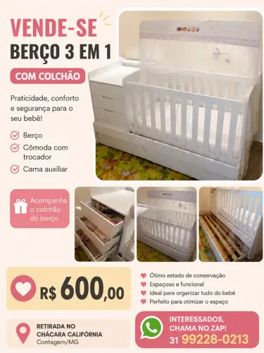 Berço 3 em 1 