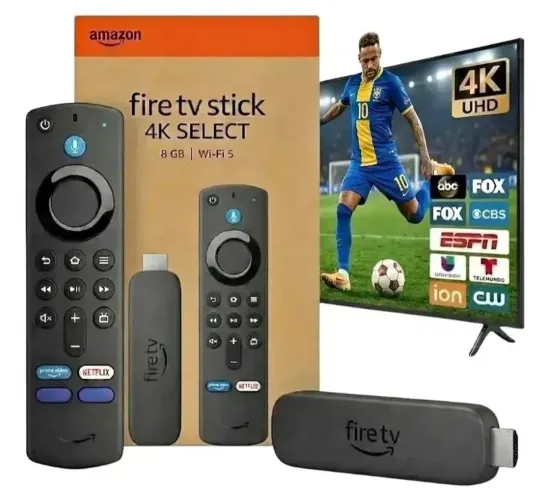 Dispositivo de Streaming Amazon Fire TV Stick 4K Select com Alexa e Wi-Fi