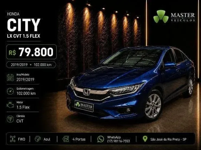 Honda City Sedan LX 1.5 Flex 16V 4P Aut. 2019