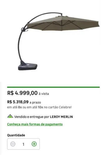 Ombrelone novo com base acompanha 2 caixas um para o ombrelone 1 para a base