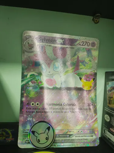 Jumbo do sylveon+ moeda 30 anos e 30 cartas de 30 anos