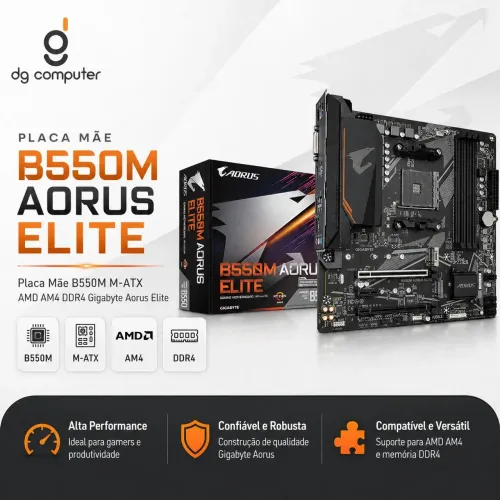 Placa Mãe B550M Gigabyte Aorus Elite 
