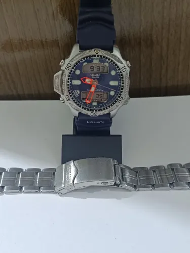 Relógio Citizen Original C500 azul vedação sensor tudo ok 