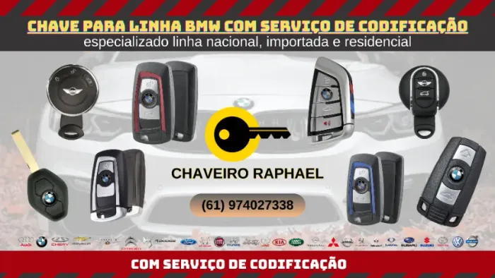 Chave BMW Chave Mini Cooper Presença e Slot Completa com Serviço de Codificação
