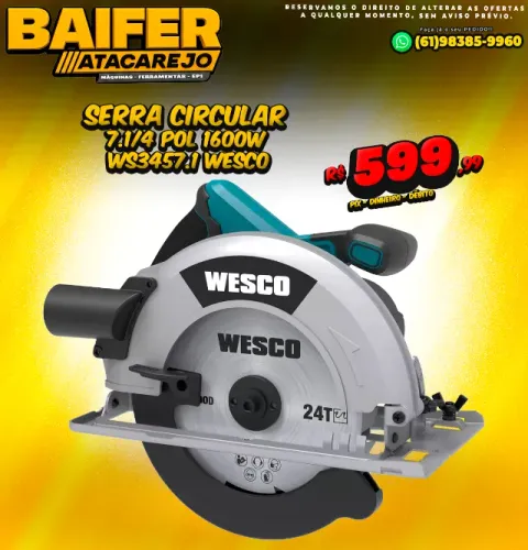 Serra Circular 7.1/4 Pol 1600w Ws3457.1 Wesco