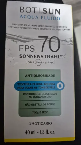 Protetor solar facial BOTI SUN FPS70