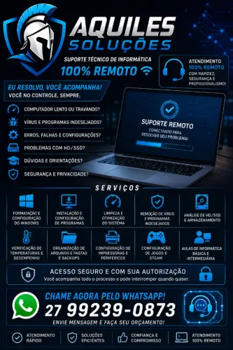 Aquiles soluções de t.i remotas para qualquer lugar do brasil !