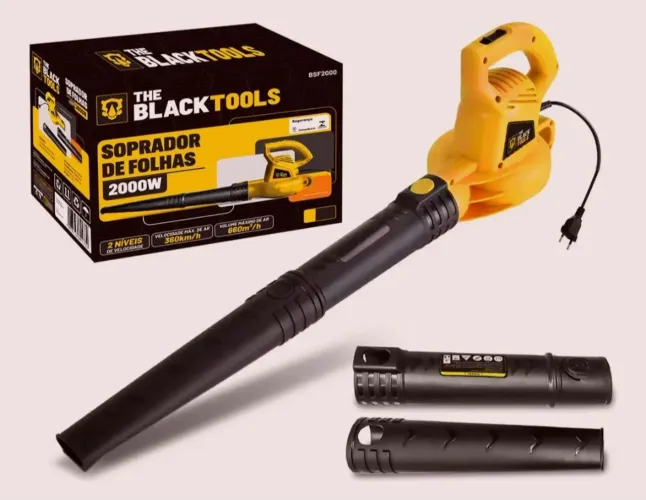 Soprador De Folhas E Resíduos Elétrico 2000w Para Jardim Bsf2000 The Black Tools<br>