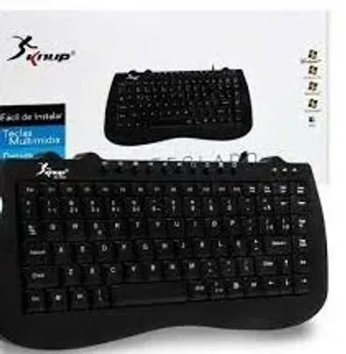 Teclado Multimídia USB Ergonômico Pequeno