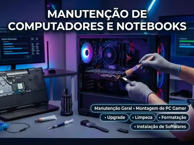 Manutenção de PC Gamer, Computadores e Notebooks - Assistência Técnica em Informática