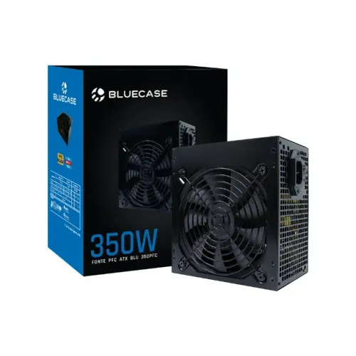 Fonte Atx 350W Bluecase Preta cabos flat BLU- 350W-Loja Fs